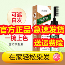  Meisiyue hair coloring comb 3 bottles of hair-raising baking oil One comb Color Venia color plant natural lazy hair coloring comb