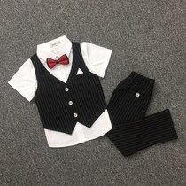 Boy vest suit suit suit summer autumn flower girl wedding dress student school childrens suit baby birthday dress
