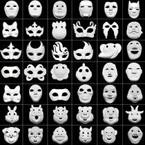   Children Diy Full Face Fox Mask Male Pulp Hand-painted Mask Face Spectrum Blank 12 Zodiac Mask Painted Hulk