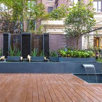 European stainless steel waterfall landscaping water outlet courtyard water landscape water landscape water curtain wall artificial water curtain wall