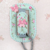 Doorbell cover doorbell sticker inter-building walkie-talkie cover phone dust cover?Pastoral fabric doorbell set Phone set