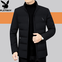 Playboy middle-aged coat male Winter short stand collar thickening down cotton casual jacket dad a cotton-padded jacket