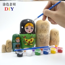 Net red Russian doll 5 layers 10 years old 20 years old toy boy diy children handmade Chinese handicraft 6