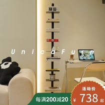 (UnicaFurn) Rotation of invisible bookshelves Landing Nets Red Bookcase Iron Art Creative Ins wind containing shelves