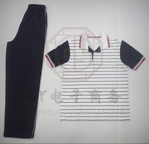 Campus (Yuyao Middle School)boys summer short-sleeved T-shirt suit 18001 Songyong school uniform enterprise