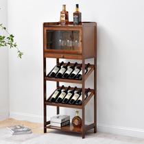 Foyer multi-layer storage rack wine rack ground wine cabinet wine wine wine glass solid wood storage display rack wine cup holder