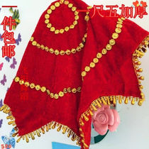  Red octagonal towel Professional dance handkerchief Flower Yangge dance handkerchief Northeast two-person performance square towel handkerchief