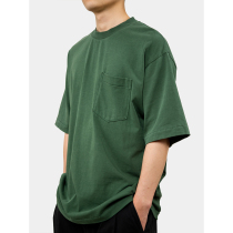 WHIMIN GIZA45 300G MERCERIZED EGYPTIAN PLUSH COTTON HEAVY WEIGHT SMALL NECKLINE SHORT SLEEVE T-SHIRT MENs SUMMER