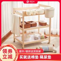 (SF Home) Doubami baby diaper table nursing table touch storage crib mobile solid wood