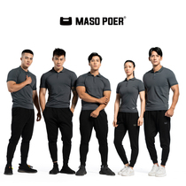  Masobel fitness coach overalls swimming polo shirt mens and womens short-sleeved t-shirt quick-drying tight-fitting customization