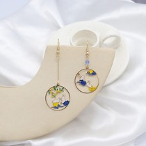 Retro Chinese style palace cloud crane earrings sweet temperament Super fairy Hanfu earrings female ear clip accessories B102