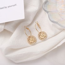 S925 silver-plated needle retro baroque pearl earrings female Korean simple temperament portrait advanced sense ear studs A144