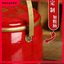 Wedding supplies Daquan red small toilet mahogany solid wood bride dowry son bucket three sets of wedding props