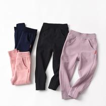 Childrens cotton terry trousers boys and girls solid color closing sports trousers casual pants pants