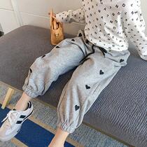 Girls pants spring and autumn 2021 New wear little girl Korean foreign style loose trousers children Spring casual pants