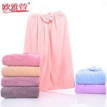 Coral velvet bath skirt ladies cute bow robe adult chest thickening absorbent quick-drying bath towel manufacturers