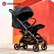 AMORHOME baby stroller high landscape one-button folding light walking baby artifact can sit can lie baby umbrella car