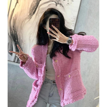2021 New early spring fried street pink small fragrant wind jacket retro celebrity temperament small man Joker short top