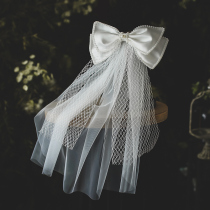 Wedding headdress 2021 New Korean bride advanced sense wedding license photo headgear long wedding simple