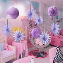 Room Décor Ambience Arrangement Aperi Daily Necessities Shop Jewelery Shop Face Arrangement Stars Round Ball Hanging Decoration Ceiling Decorations