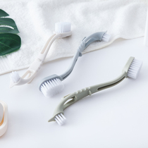 Shoe brush plastic bristle shoe wash shoe wash shoe brush Kitchen cleaning Childrens shoe brush small size double-headed long handle