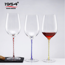 Creative hand-made color spiral cup rod Crystal goblet Champagne glass Grape wine glass 2pcs paper box