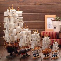 Ancient sailing model decoration pendulum piece one sail smooth wooden boat Ming Dynasty Zheng and Lower Atlantic emulated wooden boat finished product