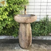 Muxianjia stone sink column basin small apartment toilet sink outdoor wash basin courtyard sink basin
