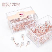 ins round head pushpin I-shaped nail Cork board wall nail Transparent tack color photo wall tack