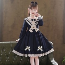 Girls foreign style Lolita dress autumn 2021 new childrens skirt Middle School style princess dress