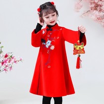 Hanfu girl Chinese style Chinese New Years New Years service 2021 Winter new Zhongdong thick Tang suit New Year cheongsam