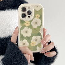 Summer Han Winins Grassland Green Flowers apply iPhone13 pro max phone shell anti-fall xr creative personality xs apple 12 11 protective sleeve soft silicone gel small clear new