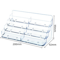 Eight-grid business card box desktop four-story transparent business card holder Business Office card holder four-story eight-grid business card holder multi-layer desktop exhibition please give business card storage rack card rack display rack hanging wall