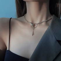 European and American temperament fashion simple diamond necklace female hip-hop wild clavicle chain new s cold wind necklace