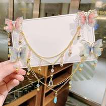 Hanfu headdress childrens cute hairclip ancient hair accessories ancient accessories Super fairy tassel step shake head flower accessories