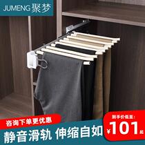 roodd telescopic hanger trouser rack top side loading multifunctional folding home wardrobe drawing rack trousers hanging pants