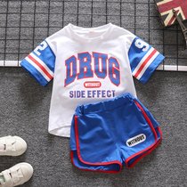 Boys summer suit 2020 new girls short-sleeved mens baby clothes childrens summer childrens clothing sports two-piece set
