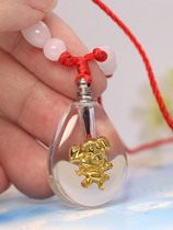 Fetal hair Baby Baby Zodiac pendant diy full moon homemade Pig gold necklace Souvenir set gift Fetal hair