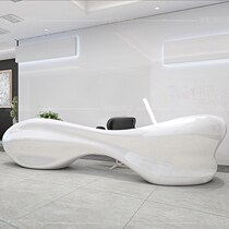 Paint front desk Shaped simple fashion modern bar counter Cashier Company reception desk Beauty salon information desk