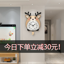 Cartoon wall clock living room creative cute childrens room clock home bedroom mute hanging wall clock fashion decorative table
