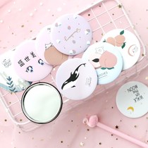 Korean fashion cute mini cartoon small round mirror portable makeup glass mirror creative round portable princess mirror