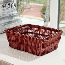 Rattan basket preparation simple rattan rattan storage basket food Blue Bamboo basket frame storage basket Lou flower basket