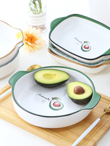 Bakeware ceramic oven air fryer plate home creative Net Red Girl heart tableware ins Wind dish