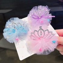 Cute crown hairpin Childrens princess top clip Rhinestone lace baby head flower Little girl hair card girl head accessories