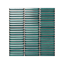 All-ceramic Nordic ceramic mosaic tiles thin strip kiln dark green gray bathroom Bathroom Kitchen