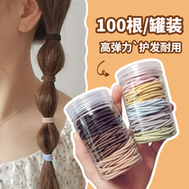 100 rubber bands female tie head net red ins hair rope high elastic hair ring durable leather case 2021 new head rope