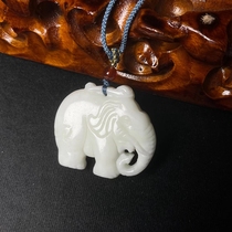 Xian blue field jade blue green bottom elephant pendant auspicious ruyi hanging pendant necklace with the same kind of cute little pendant