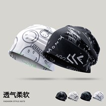 Headscarf Male Tide Hat Autumn Winter Sports Suction Perspiration Ice Silk Running Moon Cap Summer Cold Cap Riding Thin head cap