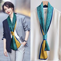 Small Strip Square Scarves Narrow Silk Scarves Women Spring Autumn Summer Decorations Thin Scarves scarves with shirt Suit Tie Float