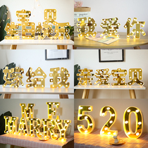 Chinese Happy birthday year-old led letter light decoration scene Marry me confession proposal layout creative supplies
